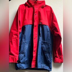 Taiga 2 toned long lined goretex hooded rain outdoor soft shell jacket Sz XL